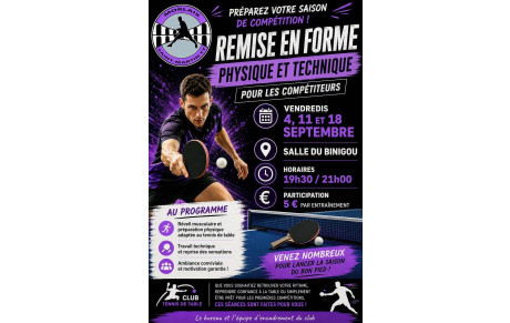 Rentrée 2026 : Remise en forme